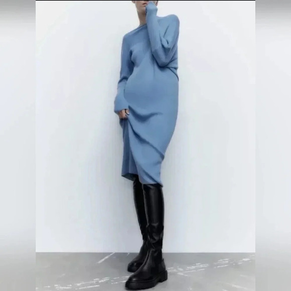 Zara Over The knee 3008/611 Lug Sole Boots Size 40 US 9 Black - Picture 3 of 16